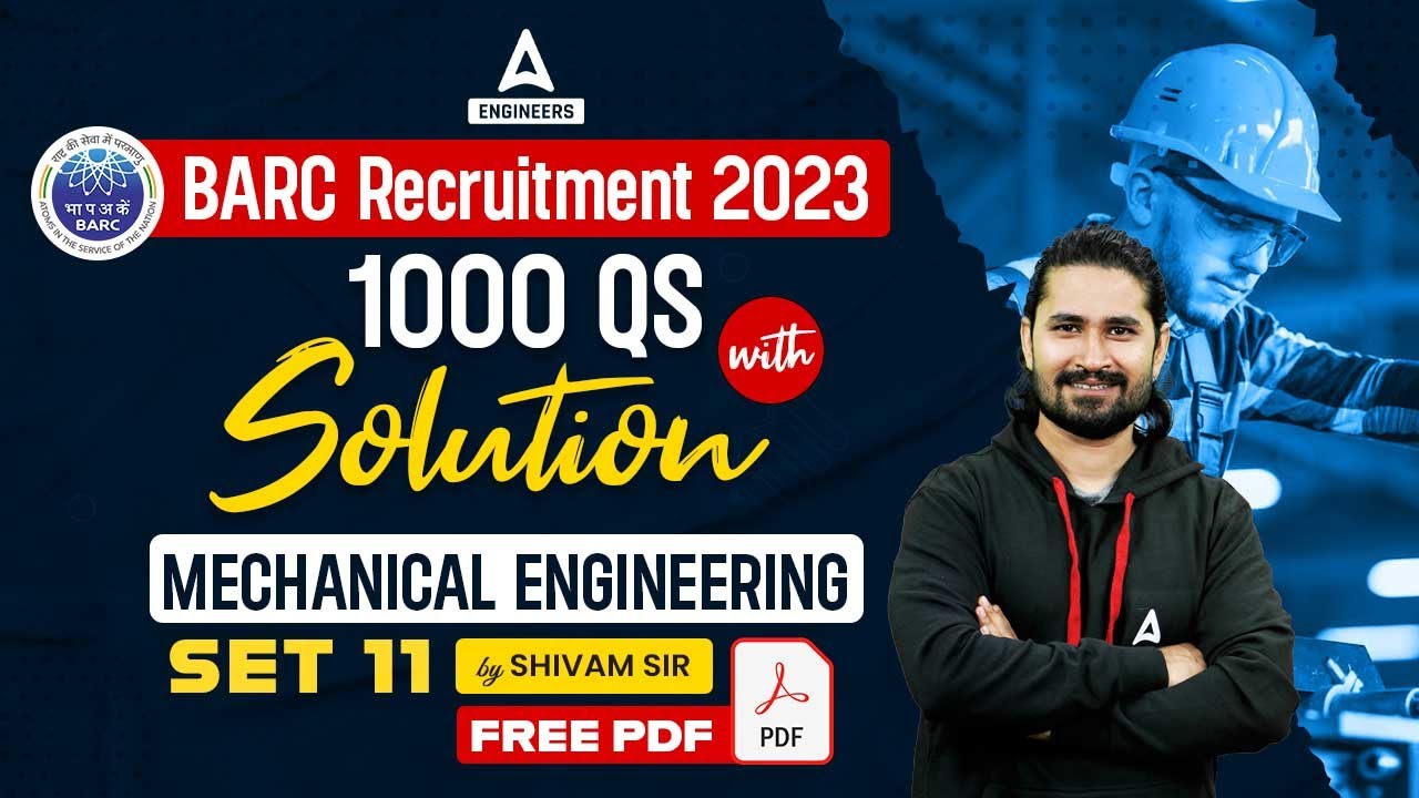 BARC STIPENDIARY TRAINEE CATEGORY 1 PREVlOUS YEAR QUESTION PAPER | BARC MECHANICAL PYQ #11