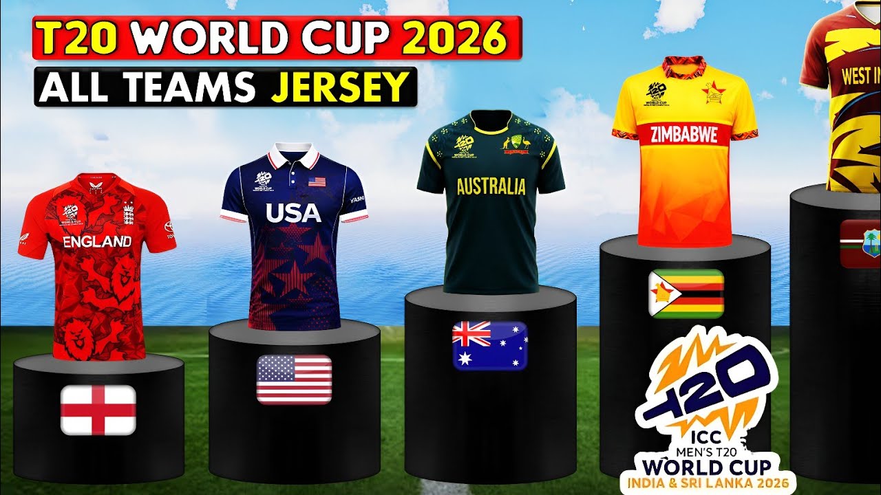 All 20 Teams Official Jersey for T20 World Cup 2026 | IND, PAK, SL, AFG, AUS, T20 WC 2026 Jersey