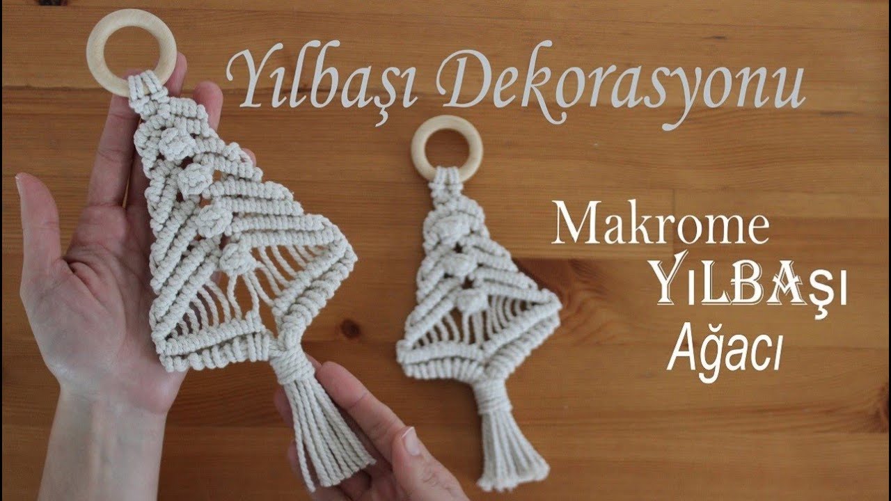 Makrome Küçük Yılbaşı Ağacı Yapımı / DIY Macrame Christmas Tree