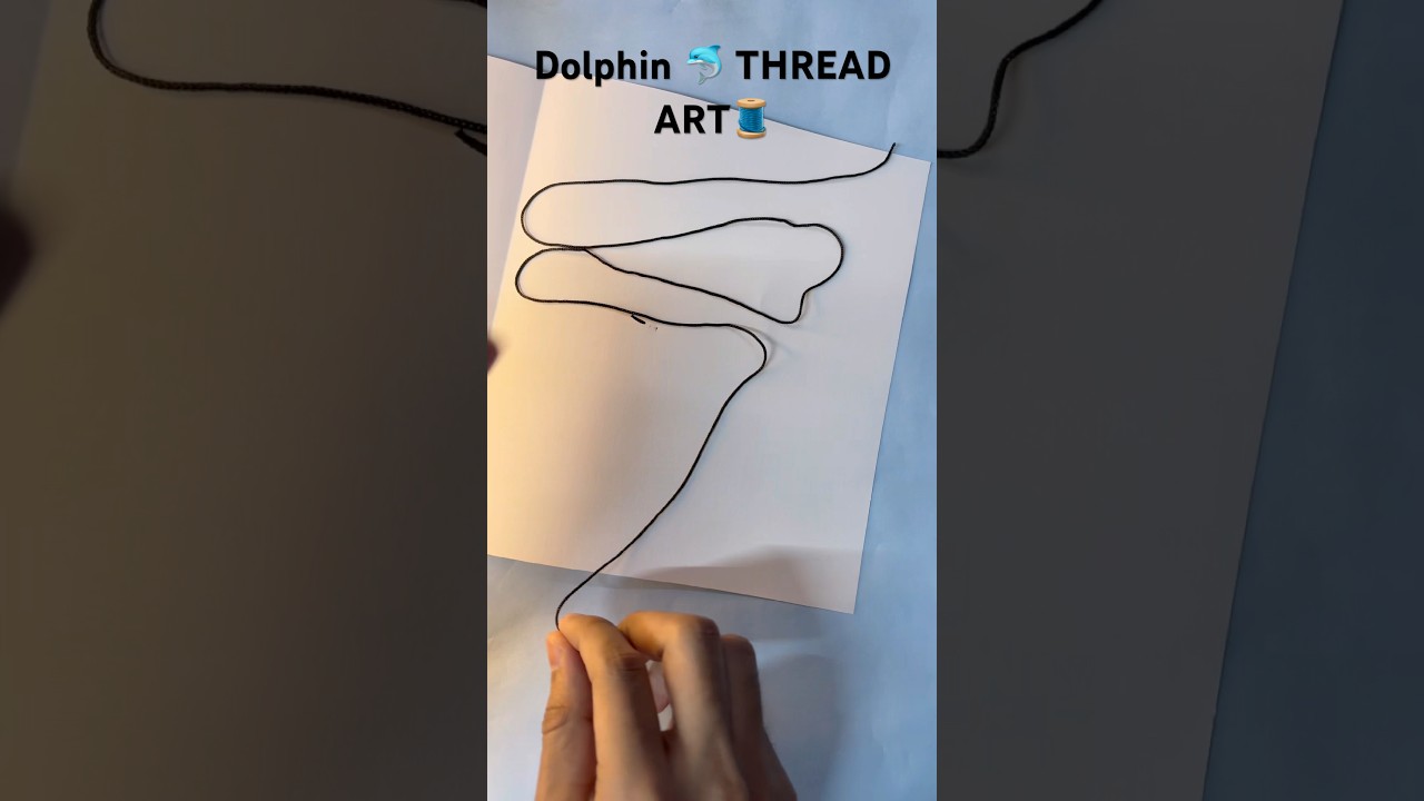 Dolphin 🐬 drawing. THREAD ART #howtodraw #art #drawing #artist #shorts