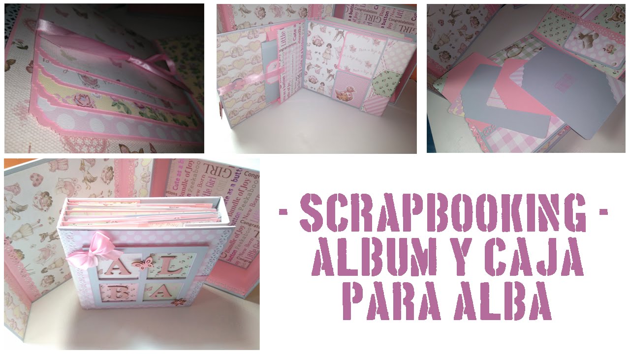 Scrapbooking - Álbum para bebé niña - Alba