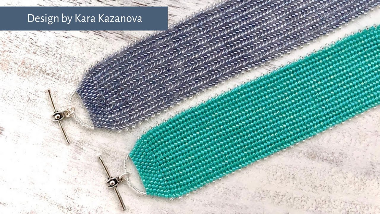 Glass Silk bracelet tutorial | Flat Herringbone + Brick Stitch | Beaded Bracelet