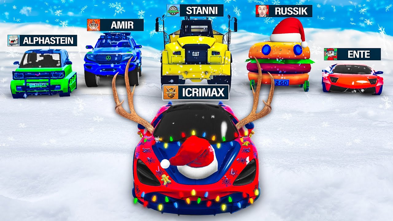 5 YOUTUBER mit WEIHNACHTS AUTOS JAGEN in GTA 5!