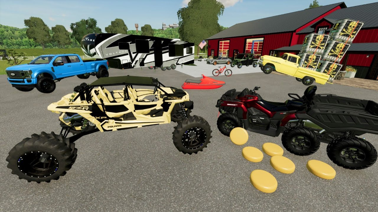 Campers find hidden cave underwater full of gold | Farming Simulator 22