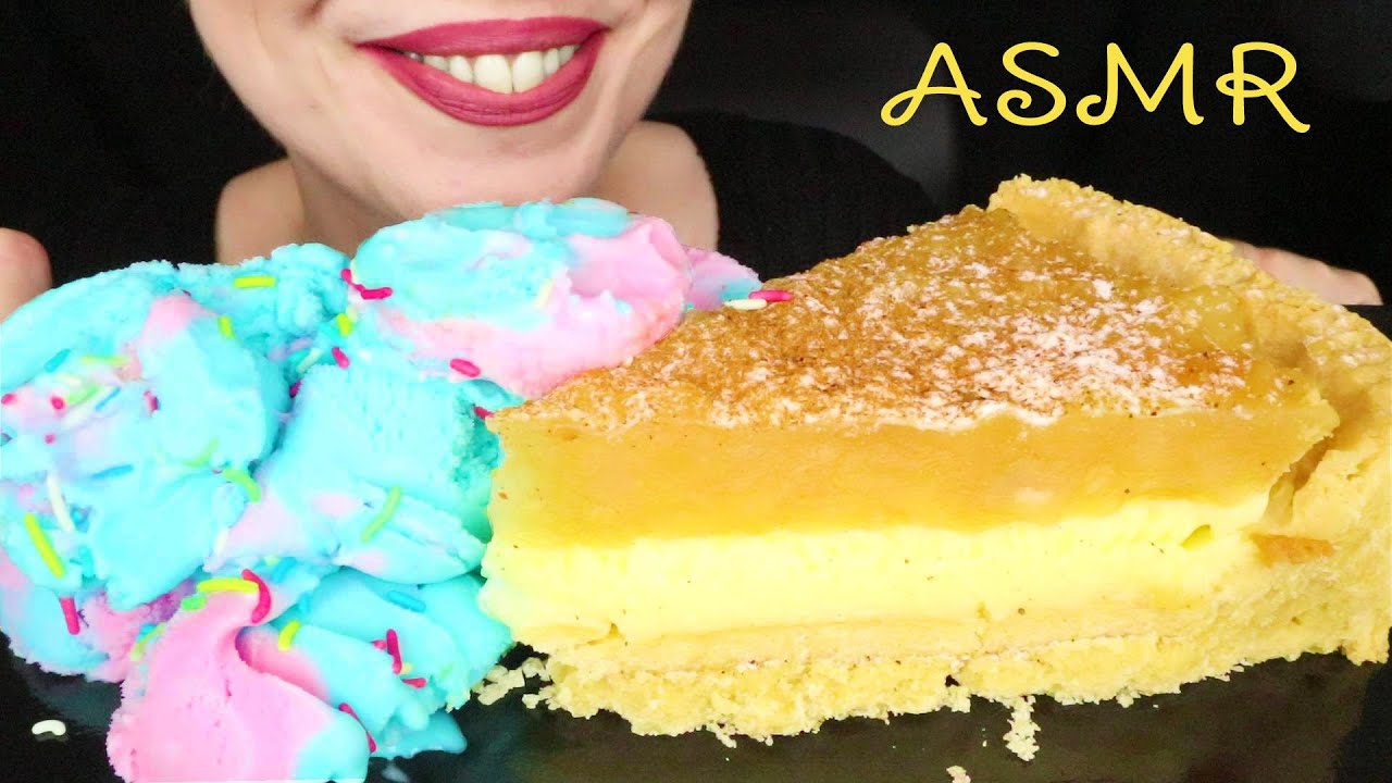CREAMY APPLE PIE 🥧 & BUBBLE GUM ICE CREAM 🍨| No Talking | ASMR Mukbang | Real Eating Sounds