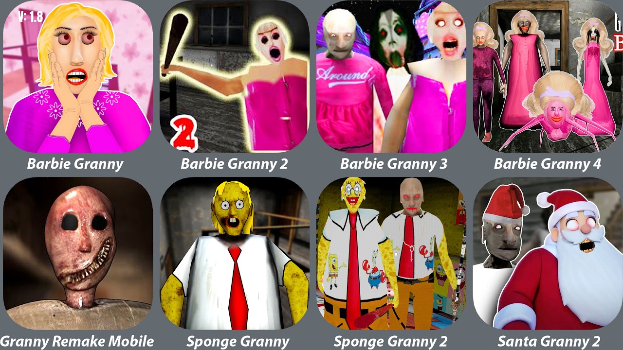 Granny Remake Mobile,Barbie Granny 1,Barbie Granny 2,Barbie Granny 3,Barbie Granny 4,Sponge Granny