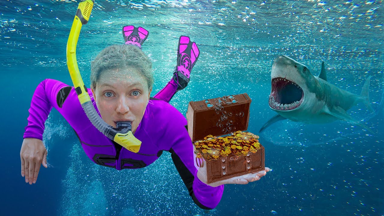 Scuba Diving for LOST TREASURE in POND MONSTER Infested Water (SHARK Attack, RUN!)