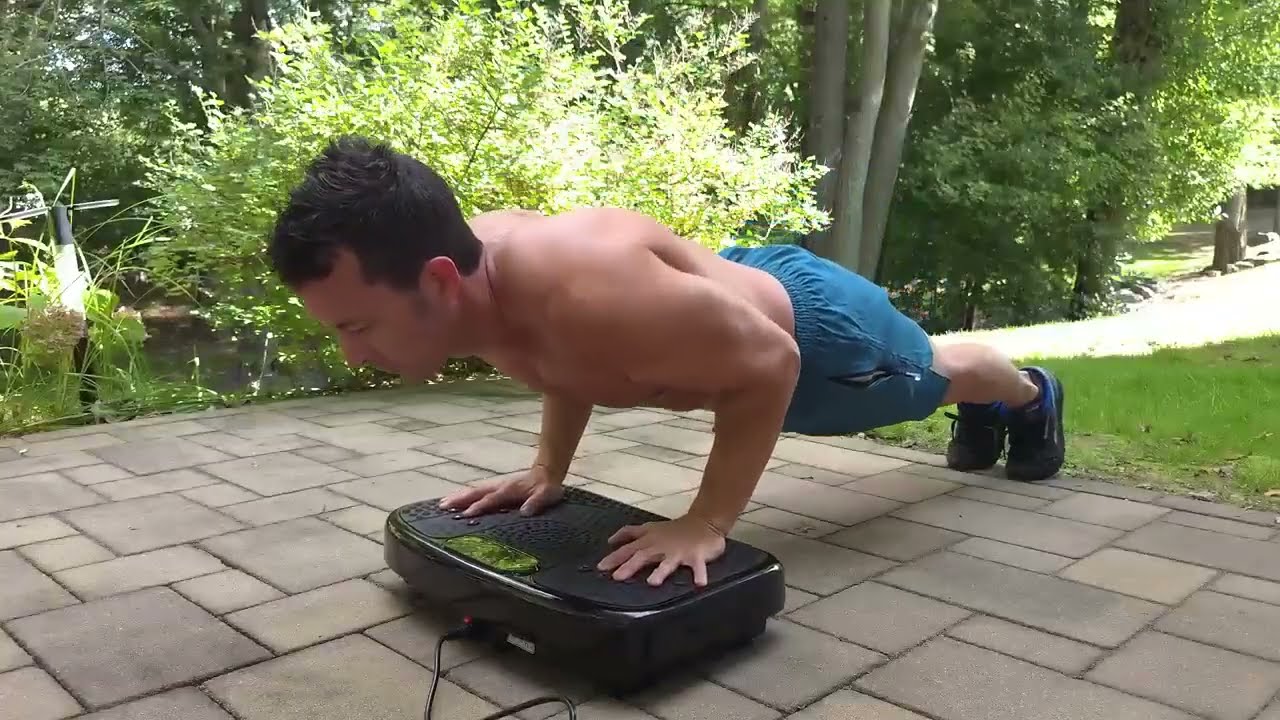 Vibration Plate Exercise Machine with Resistance Bands
