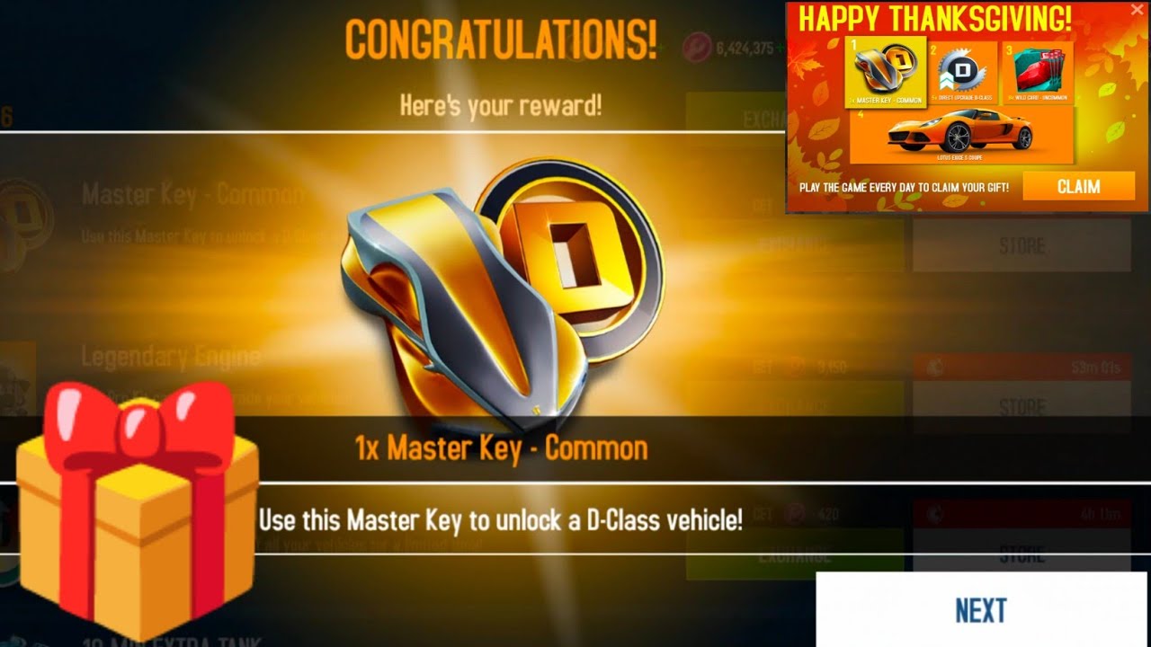 Asphalt 8, D Class Master Key 🗝️ Gifted 🎁 in Asphalt 8