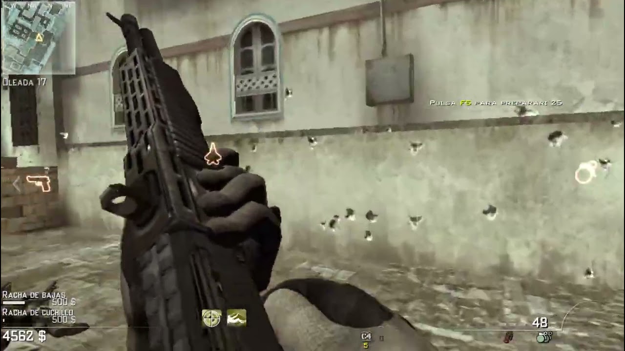 Jugando el modo supervivencia de Modern Warfare 3.