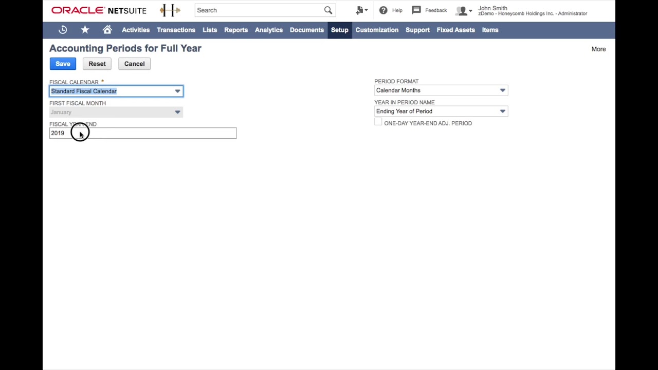Set Up Accounting Periods in NetSuite
