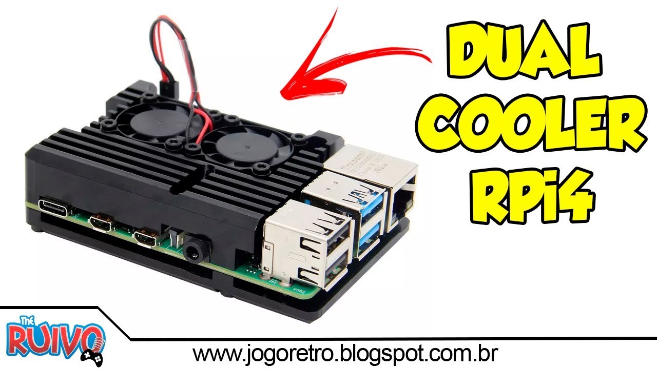 Raspberry Pi 4 - Case de Alumínio com Cooler Duplo (ÓTIMO Custo Benefício)