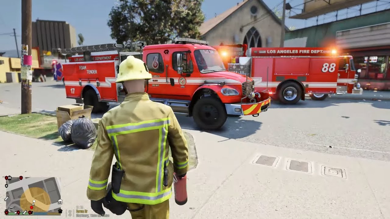 Gta 5 LSFDFR Playing As LSFD/LAFD Pierce Arrow XT - Fire Callouts! #gta #lspdfr