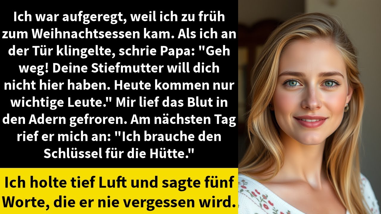 Ich war aufgeregt, weil ich zu früh zum Weihnachtsessen kam. Als ich an der Tür klingelte,