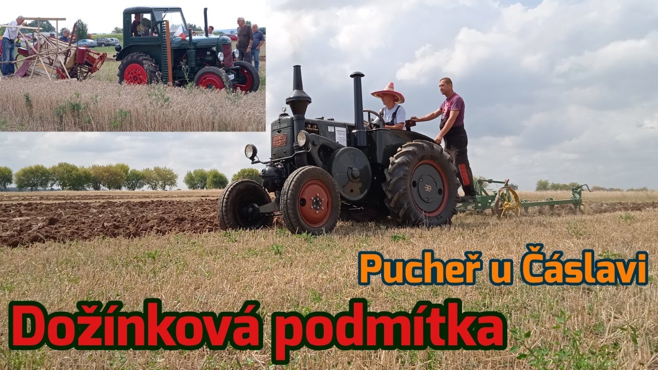 Dožínková podmítka | Pucheř u Čáslavi | Sklizeň, orba, veteráni | Lanz Bulldog & Škoda 30 |13.8.2022