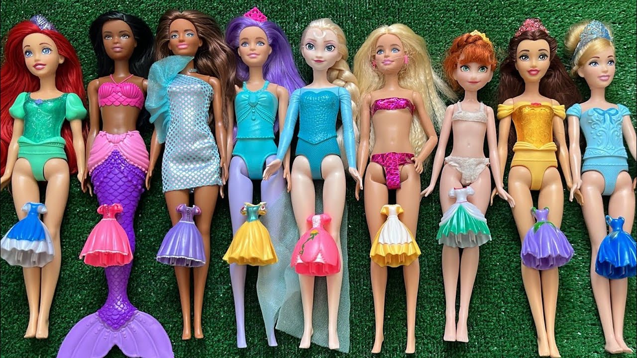 Disney Princess Doll Makeover DIY Miniature Ideas for Barbies  wig, Dress, Faceup,and More! DIY 5