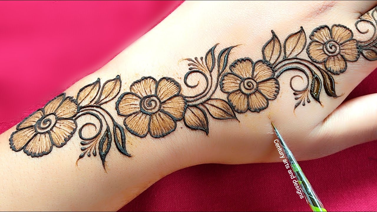 Easy stylish mehndi design for back hand | Simple arabic mehndi design | mehndi design | mehndi.