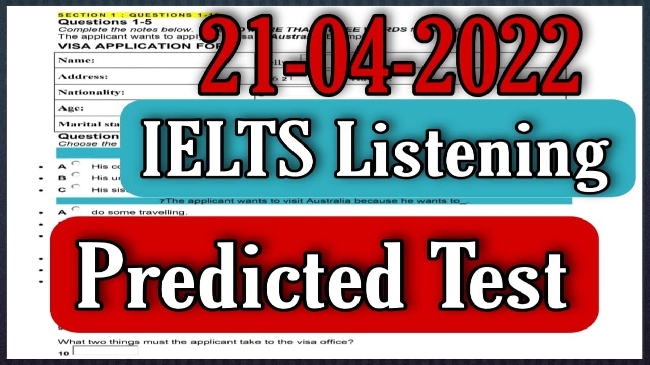 21 April 2022 NEW IELTS Listening Test Prediction With Answers, 2022 | By TFLS
