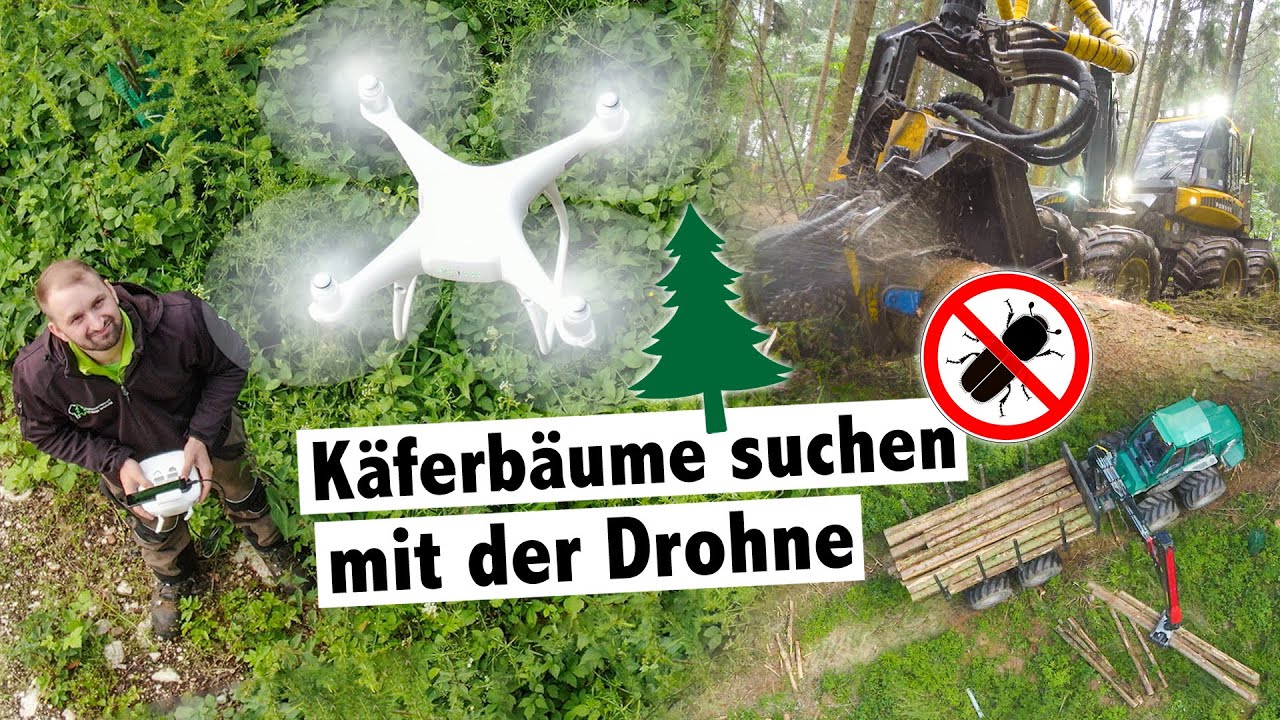 Käferbäume suchen mit der Drohne 🌲 MW Forst App 🌲 Ponsse Fox Harvester und Gremo Forwarder