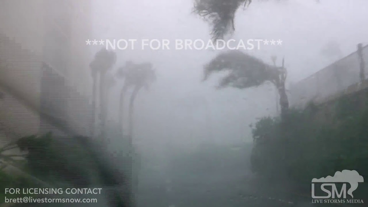 09-10-17 - Marco Island, FL - EXTREME winds race between towers of resort on Marcos Island Beachfron