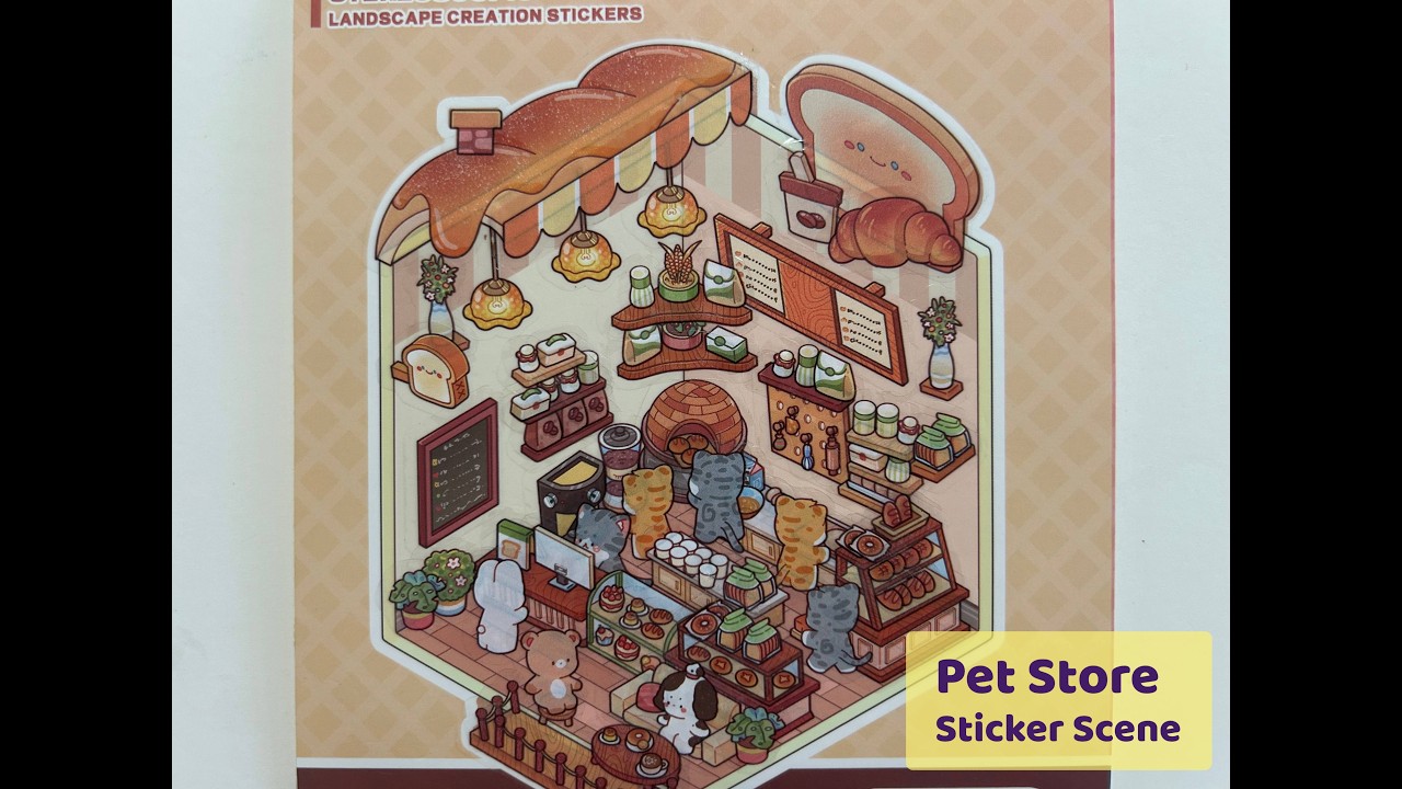 ASMR Mini Sticker Scene | Decorating a Cute Bakery Store