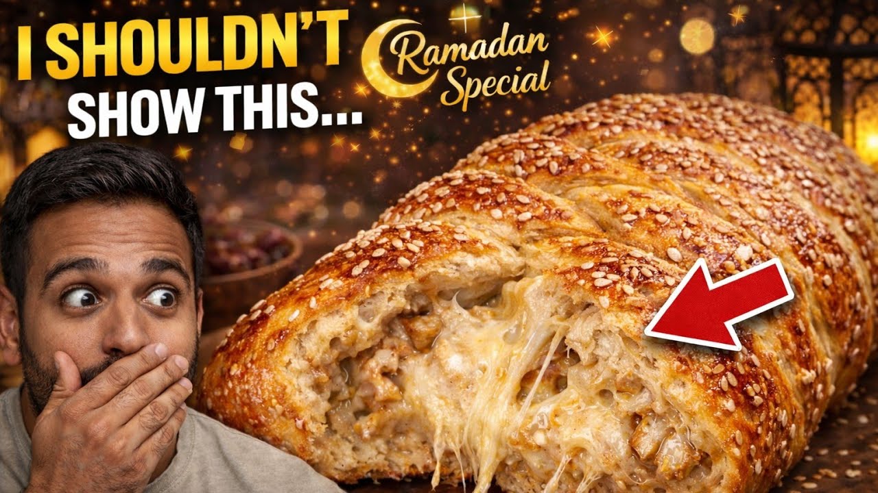 Cheesy Creamy Braided Chicken Bread | Ramadan Iftar Snack | Bakery-Style Alfredo Chicken Bread