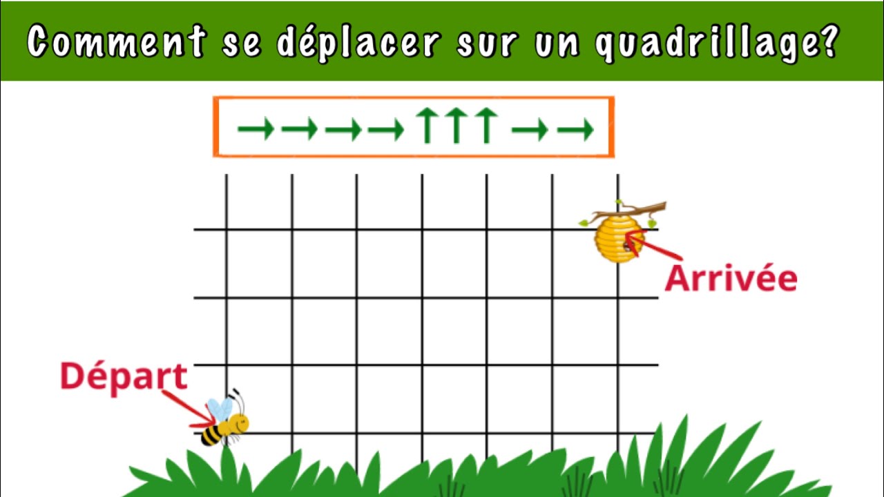 Comment se déplacer sur un quadrillage? - cp - ce1