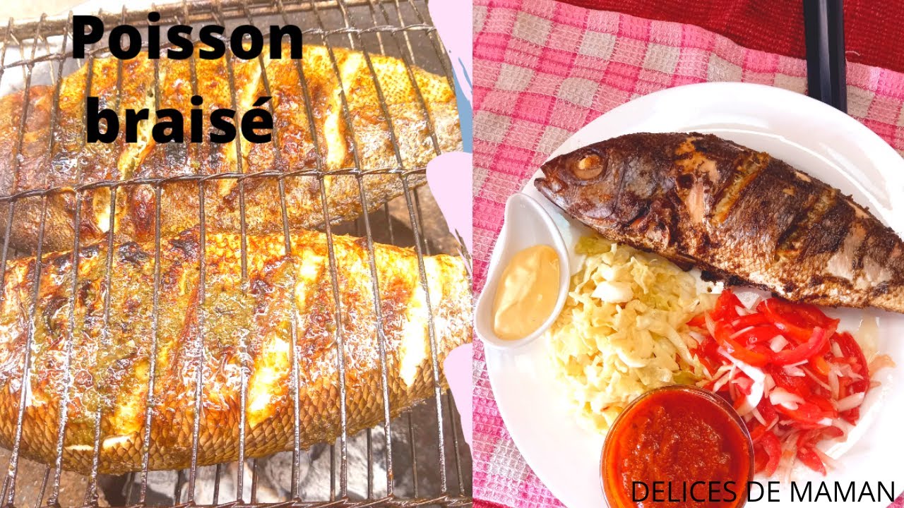 Poisson braisé recette grande mère, poisson braisé sur le charbon, Grilled fish, recette originelle