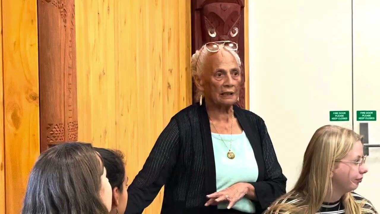 Our noho at Wharerangi Marae Poraiti. Singing a newly learnt Waiata. March 2025