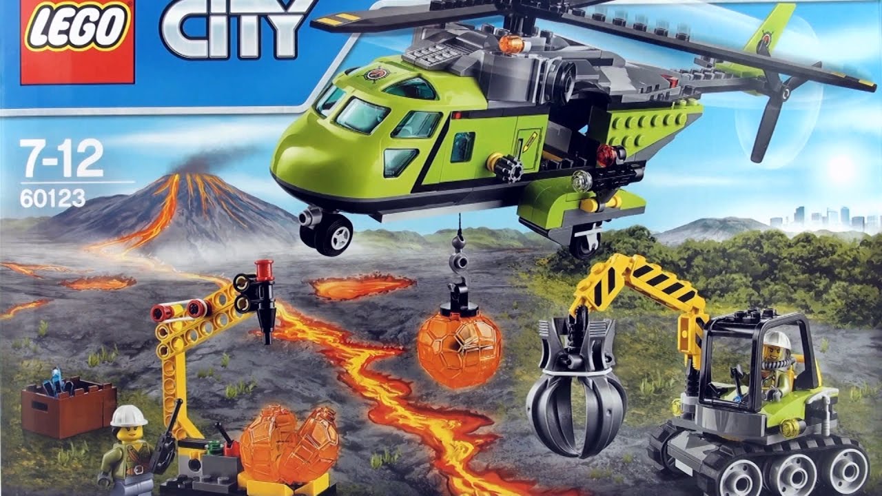 Lego City Volcano Supply Helicopter 60123 - Lego excavator LEGO Helicopter - Lego Speed Build
