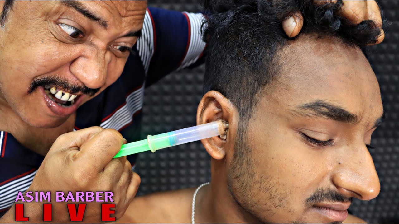 Ear Cleaning & Earwax Removal from Ear | Ear Massage by Asim Barber | Neck & Hair Cracking ASMR