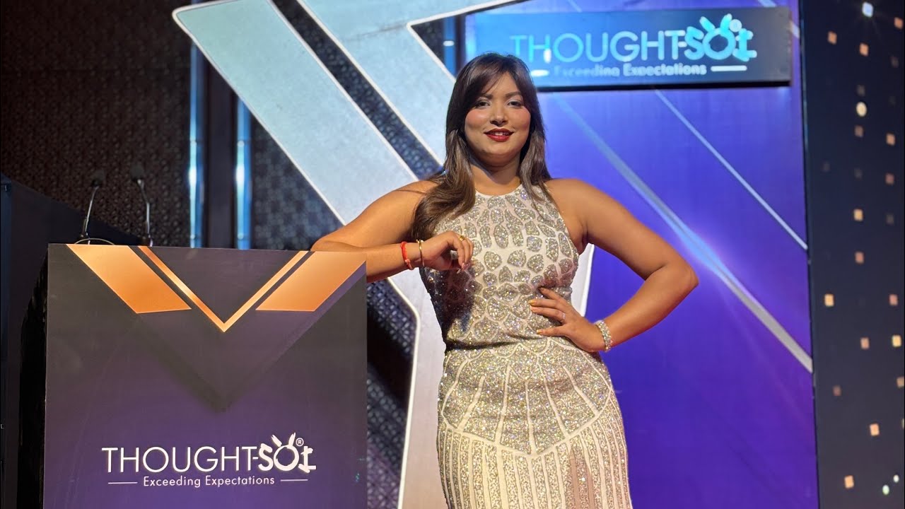 Anchor Rimjhim Hosting Annual Awards and Recognition for ThoughtSol ✨