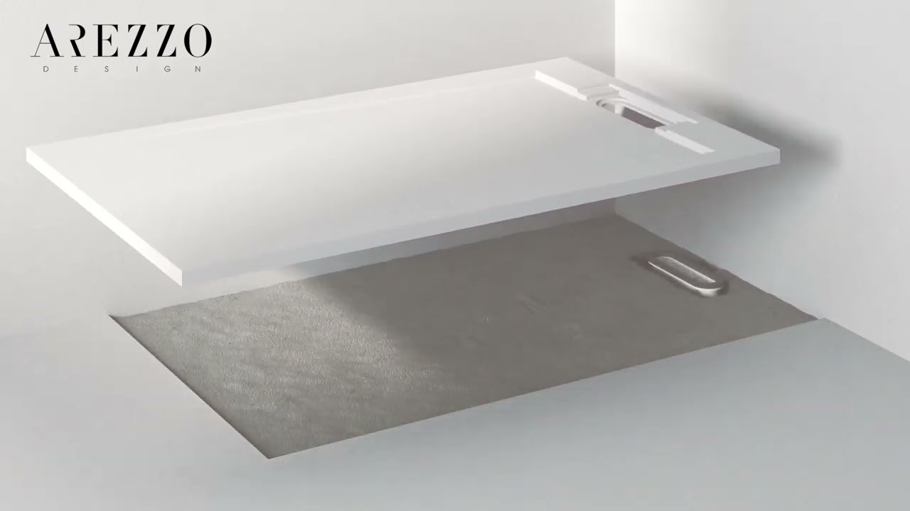 AREZZO design STONE öntött márvány zuhanytálca telepítése