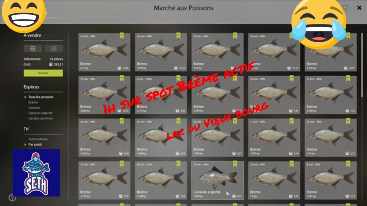 [RF4] Russian Fishing 4, Lac du vieux bourg, 1h sur un spot brème actif