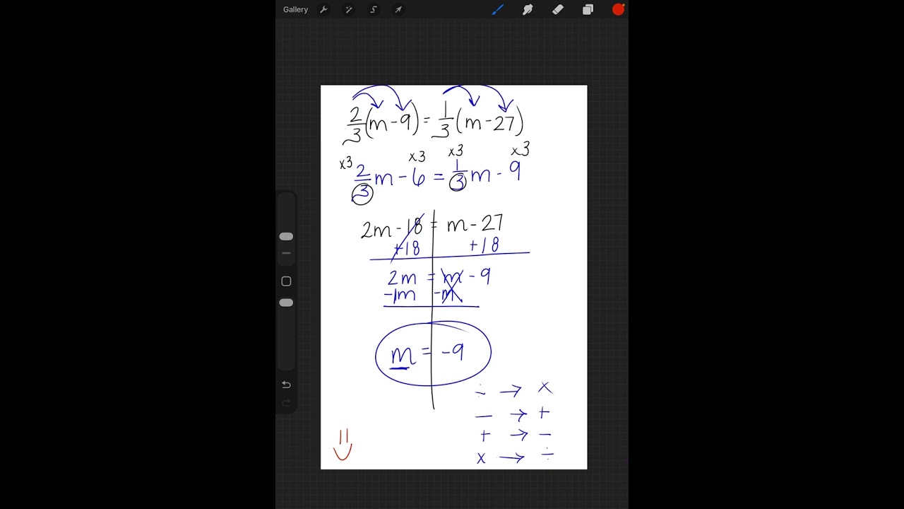 Solving Multi-step Equations with Variables on Both Sides 