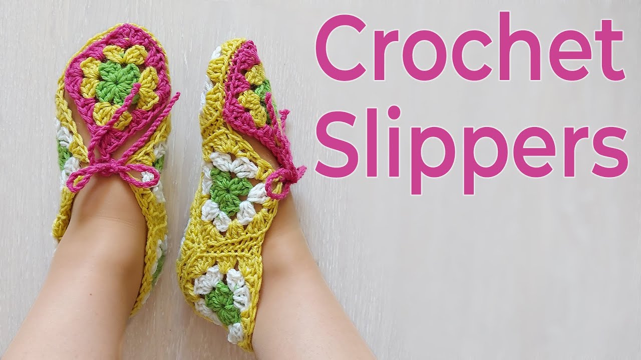 Granny square slippers tutorial