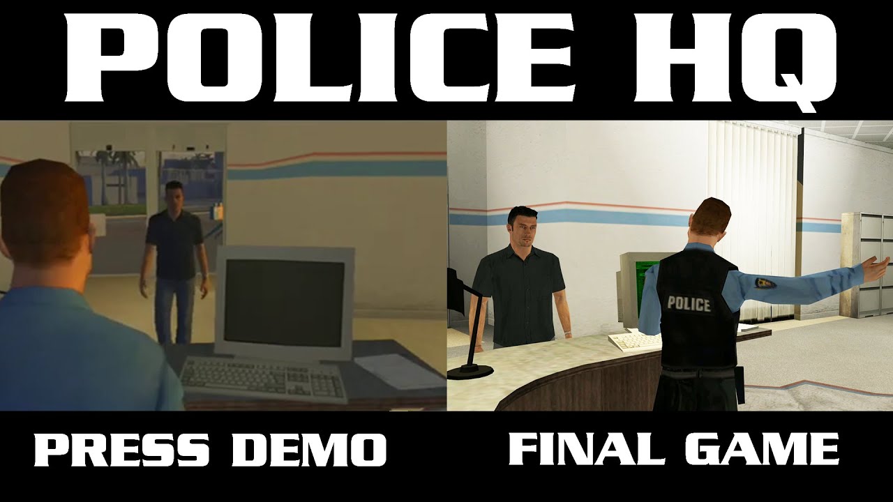 DRIV3R - Police HQ (Press Demo vs Final Game Comparison)