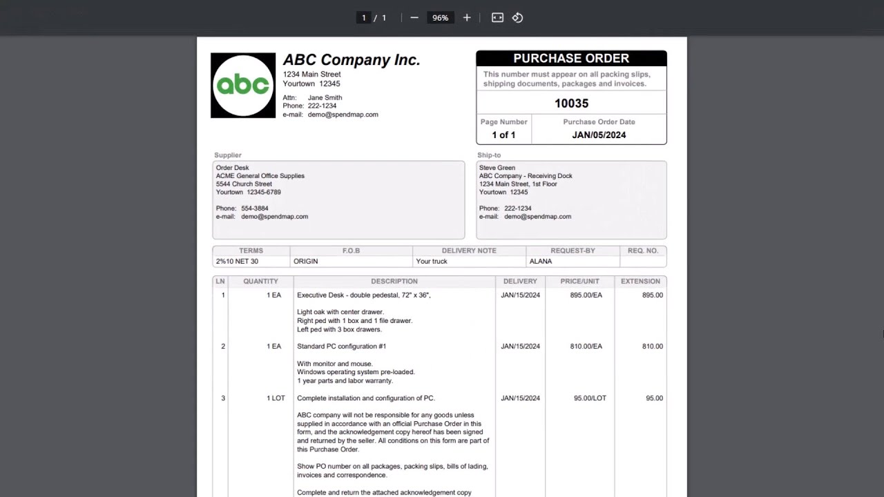 Purchase Order Software Demo v16 - Easy Purchase Order management for your business.