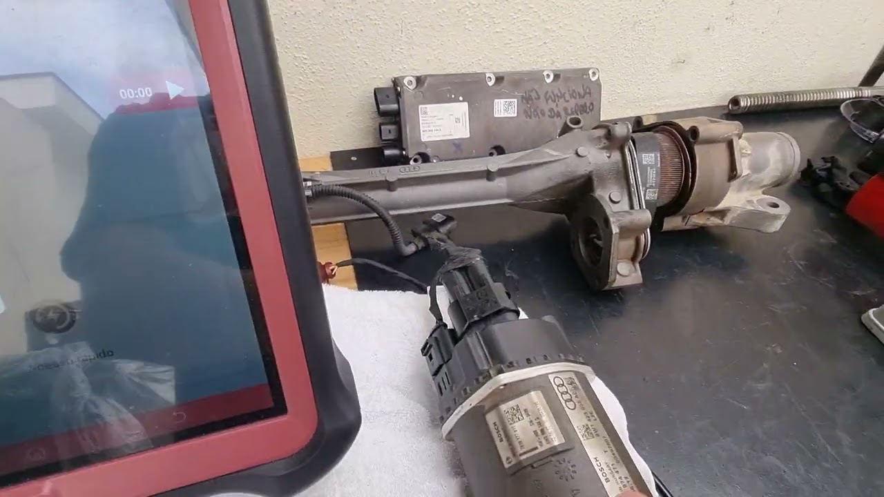Reparo caixa de direção Audi B9 8w1423055ac simulando chassi bancada