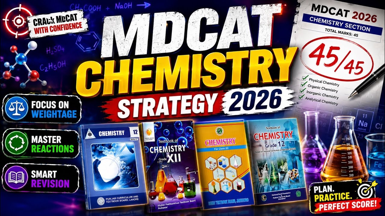 MDCAT Chemistry Strategy 2026 🎯| 45/45 Marks Plan | Weightage + Reactions + Revision