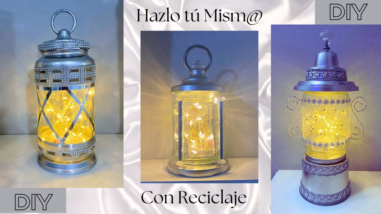 💎DIY: CÓMO HACER FAROLITOS con FRASCOS DE CRISTAL Reciclados🌟