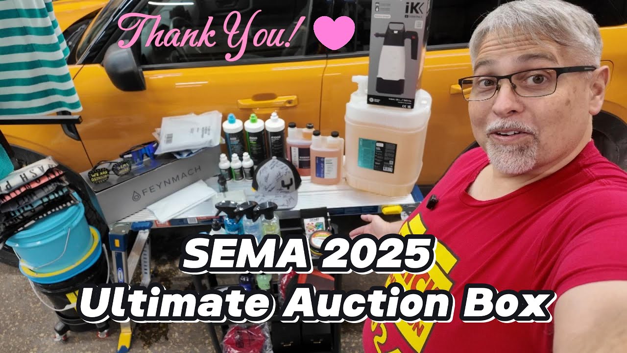 Видеоролик, выражающий благодарность за аукционный набор SEMA 2025 Ultimate Auction Box.