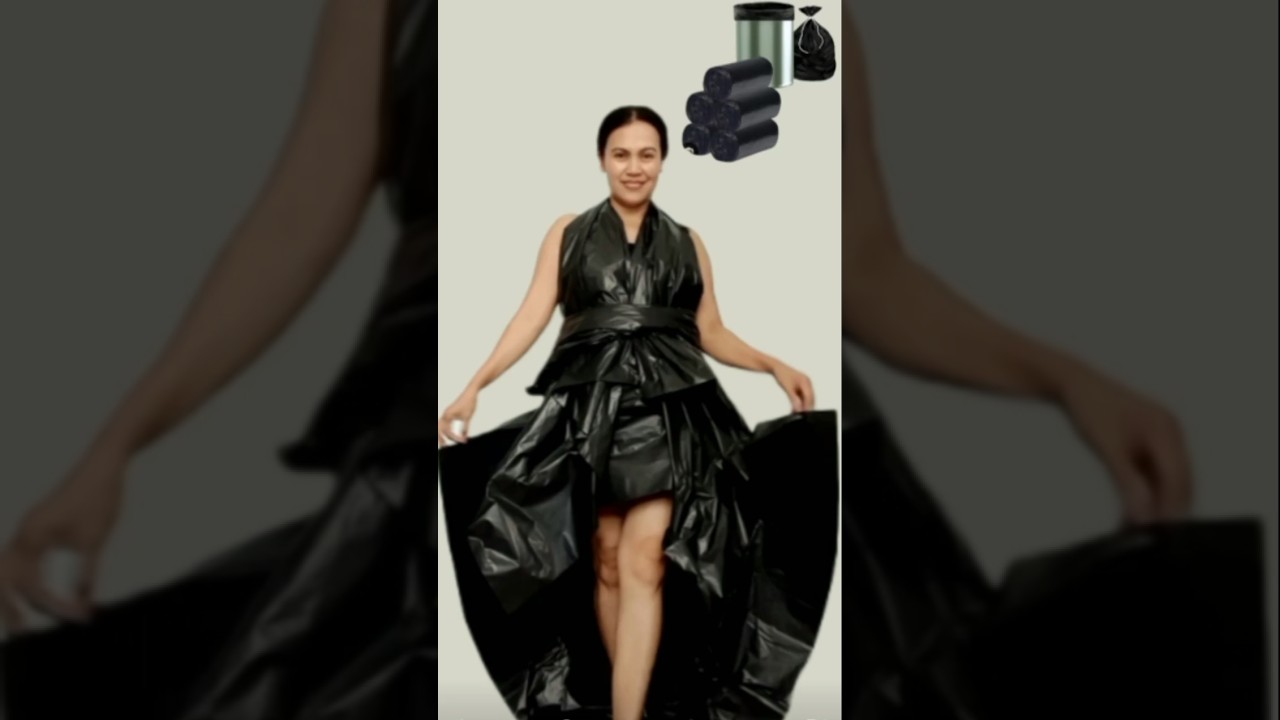 Trashbag gown. 