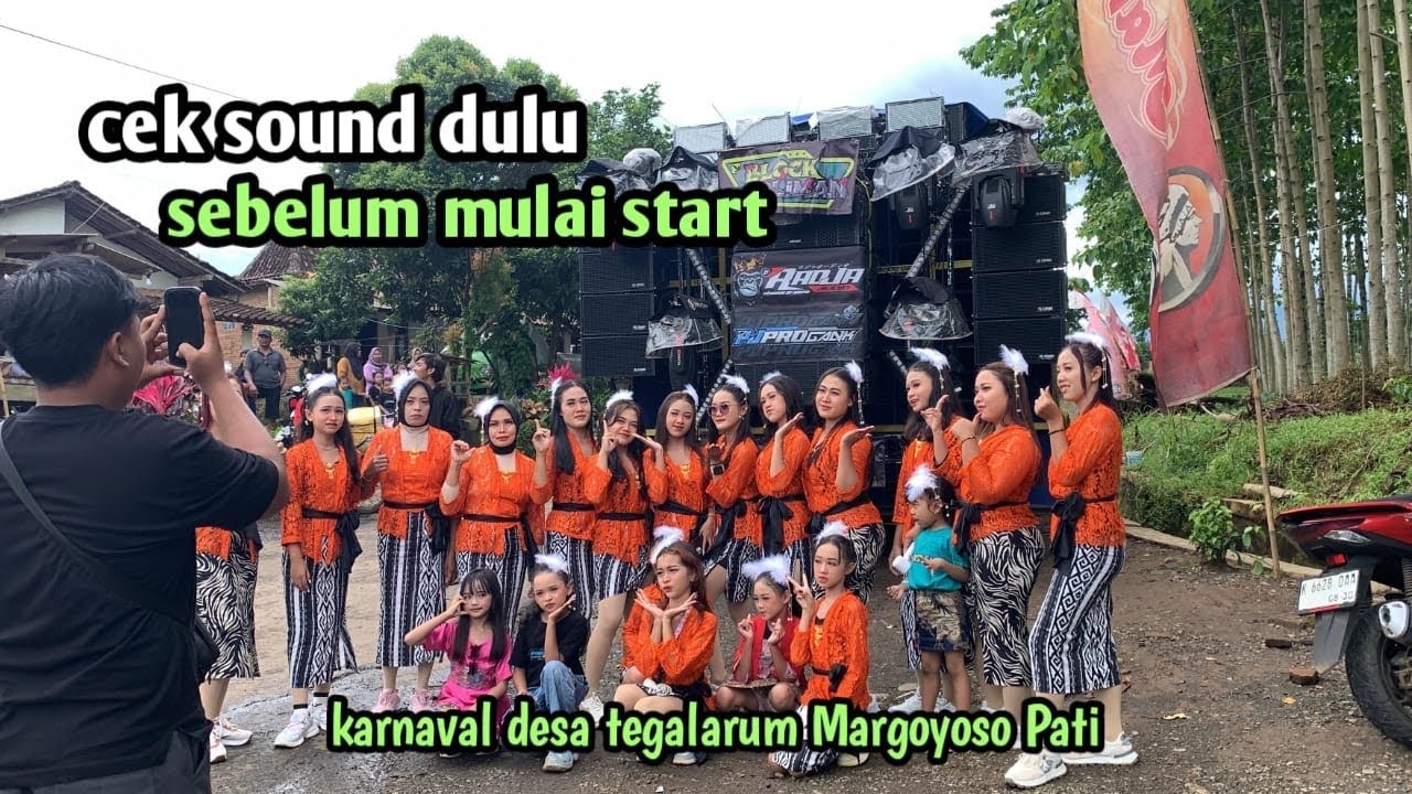 Radja audio cek sound di garis start karnaval desa tegalarum margoyoso pati