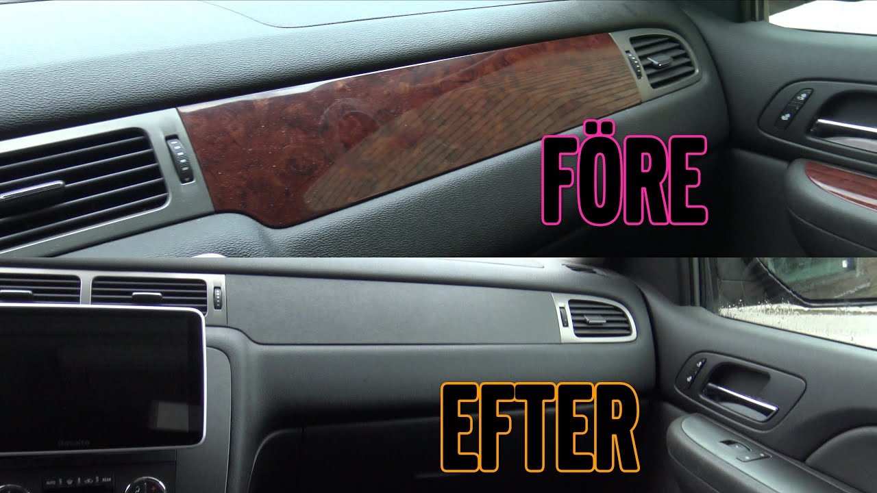 Folierar bort träpanelerna i bilen, blir svinbra!