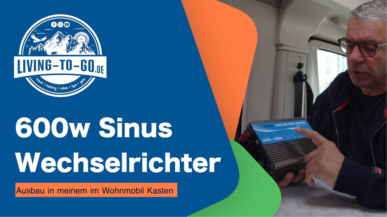 Wechselrichter 600w fürs Wohnmobil. Reiner Sinus Spannungswandler 12V auf 230V mit Fernbedienung.