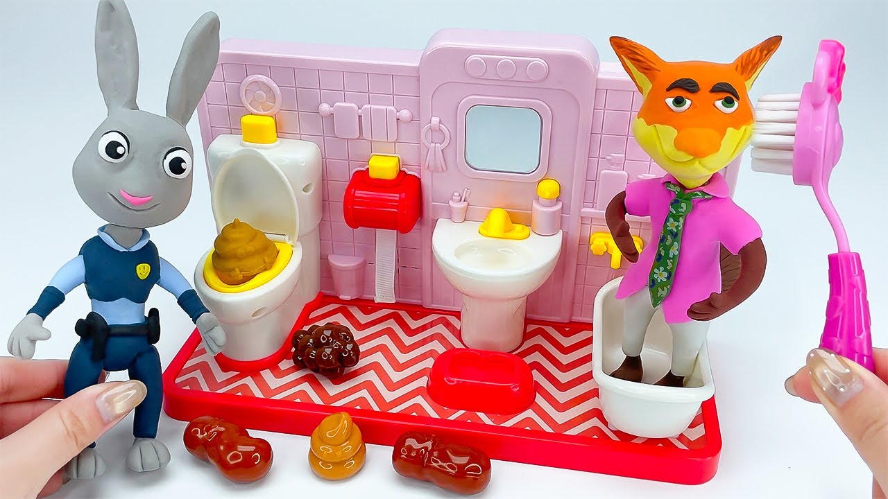 🦊🐰Judy & Nick Potty Training Fidget Toy 💩🚽New Zootopia 2 Satisfying Unboxing ASMR, Fidget-Toiletten