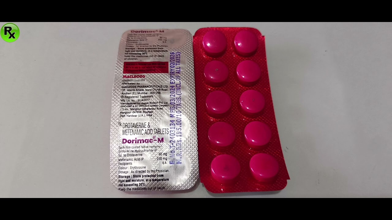 Dorimac M tablets uses in Hindi. Drotaverine Mefenamic Acid Tablets Uses.पेट दर्द को कम करे।