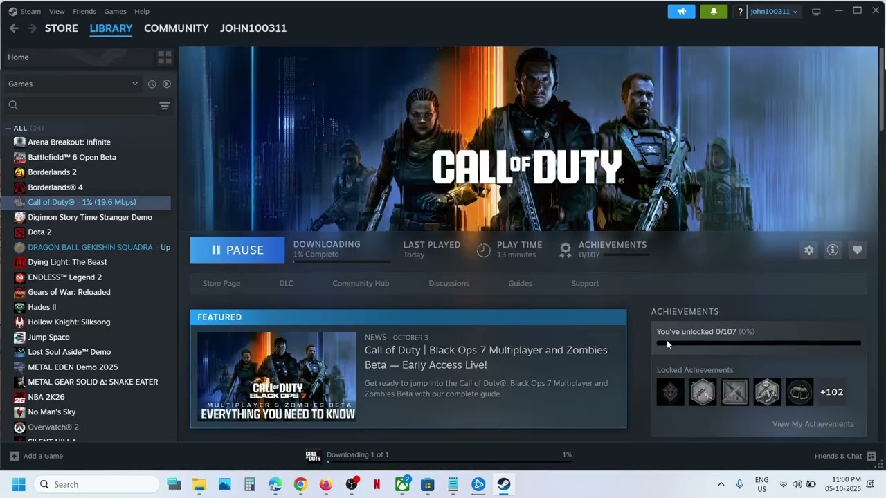 Как установить открытую бета-версию Black Ops 7 в Steam