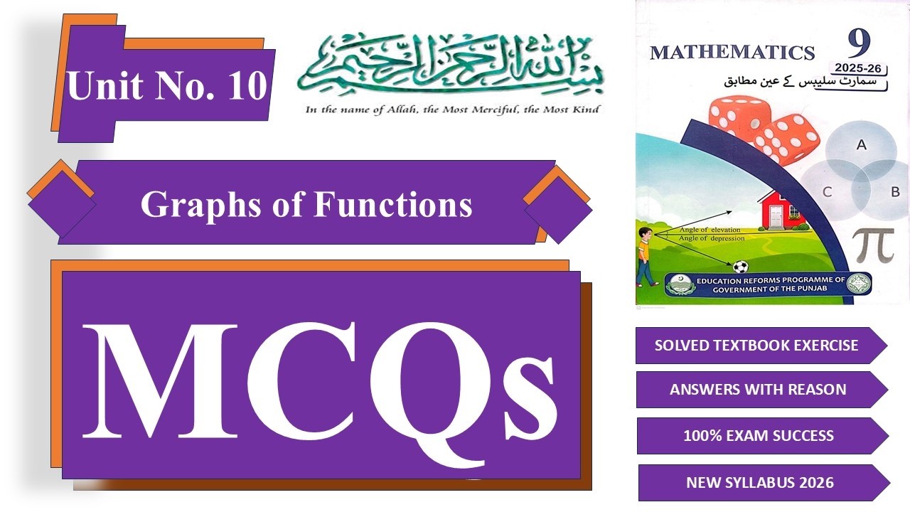 9th Math MCQs Unit 10 | BISE Lahore New Syllabus | Important Solved MCQs 2026